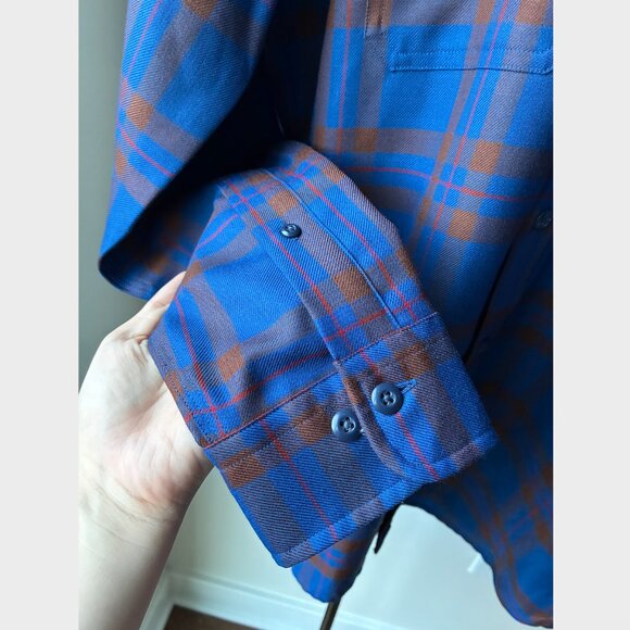 Brooks Brothers x Pendleton Wool Blue, Brown, & Red Flannel Button Down Shirt-M - Picture 4 of 8